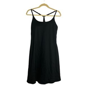 NWT Halara Black Adjustable Strap Racer Back Athletic Mini Dress Built In Shorts